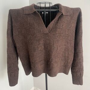 Weekend LA Cozy Brown V-Neck Sweater for Women